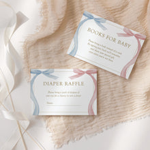 Load image into Gallery viewer, Pink Blue Bow Coquette Gender Reveal Baby Shower Invitation Template Bundle (Digital Download) 2031
