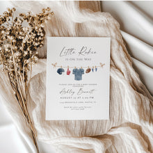 Load image into Gallery viewer, 2032 ittle Rookie is On the Way Baby Shower Football Invite, Editable Sports Template, Digital download
