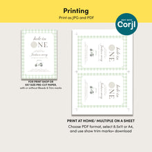 Load image into Gallery viewer, 0311 sage green hole in one invitation template
