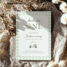 Load image into Gallery viewer, 0311 sage green hole in one invitation template

