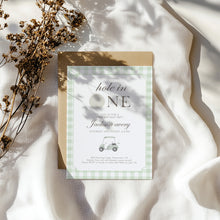 Load image into Gallery viewer, 0311 sage green hole in one invitation template
