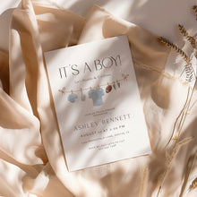 Load image into Gallery viewer, 2032 Blue It&#39;s a Boy American Football Invite, Editable Template for Sports Baby Shower, Digital Download
