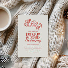 Load image into Gallery viewer, 2033 Whimsical Hot Cocoa &amp; Cookie Kids Christmas Party Invitation , Editable Digital Download for Holiday Fun
