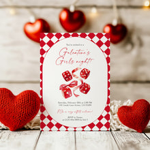Load image into Gallery viewer, 0801 Galentine Girls Night Party Invite, Valentines ladies Party, Editable Template, Digital Download
