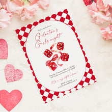 Load image into Gallery viewer, 0801 Galentine Girls Night Party Invite, Valentines ladies Party, Editable Template, Digital Download
