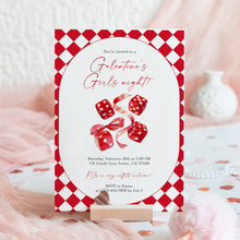 Load image into Gallery viewer, 0801 Galentine Girls Night Party Invite, Valentines ladies Party, Editable Template, Digital Download

