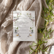 Load image into Gallery viewer, 0501 wild flower baptism invitation template
