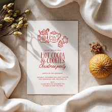 Load image into Gallery viewer, 2033 Whimsical Hot Cocoa &amp; Cookie Kids Christmas Party Invitation , Editable Digital Download for Holiday Fun
