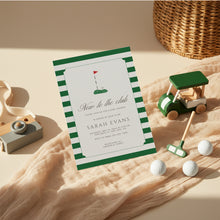 Load image into Gallery viewer, New to the Club Green Golf Baby Shower Invitation Editable Classic Golf Party Invite 2041
