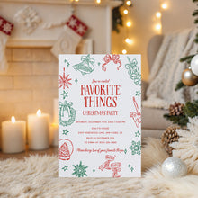 Load image into Gallery viewer, 2033 Whimsical Favorite things Christmas Gift Exchange Party Invite, Digital download, Editable Template
