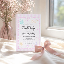 Load image into Gallery viewer, Whimsical Pink Pastel Pool Party Birthday Invitation Editable Girl 12th Birthday Invite 0339
