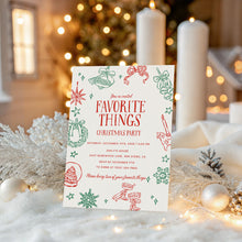 Load image into Gallery viewer, 2033 Whimsical Favorite things Christmas Gift Exchange Party Invite, Digital download, Editable Template
