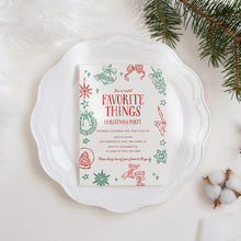 Load image into Gallery viewer, 2033 Whimsical Favorite things Christmas Gift Exchange Party Invite, Digital download, Editable Template
