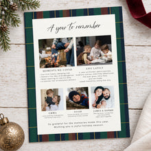 Load image into Gallery viewer, Family Year in Review Christmas Card | Editable Newsletter Photo Card 0809
