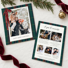Load image into Gallery viewer, Family Year in Review Christmas Card | Editable Newsletter Photo Card 0809

