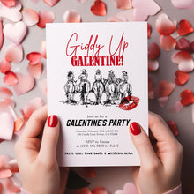 Load image into Gallery viewer, 0801 Western Cowgirl Giddy Up Galentine Invite, Valentines Girls Night Out, digital download, editable template
