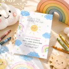 Load image into Gallery viewer, First Trip Around the Sun Birthday Invitation Editable 0339
