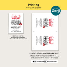 Load image into Gallery viewer, 0801 Western Cowgirl Giddy Up Galentine Invite, Valentines Girls Night Out, digital download, editable template
