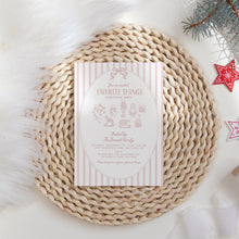 Load image into Gallery viewer, 2033 Pink Whimsical Favorite things Christmas Gift Exchange Party Invite, Digital download, Editable Template
