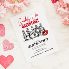 Load image into Gallery viewer, 0801 Western Cowgirl Giddy Up Galentine Invite, Valentines Girls Night Out, digital download, editable template
