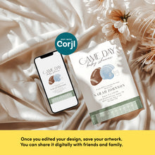 Load image into Gallery viewer, 2032 Blue Game day Football Sports Baby Boy Shower Invite, Editable Template, Digital Download
