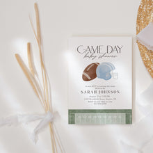Load image into Gallery viewer, 2032 Blue Game day Football Sports Baby Boy Shower Invite, Editable Template, Digital Download
