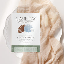 Load image into Gallery viewer, 2032 Blue Game day Football Sports Baby Boy Shower Invite, Editable Template, Digital Download
