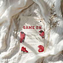 Load image into Gallery viewer, Red Game On Hockey Birthday Sports Party Invite, Editable Invitation for Boys 0335
