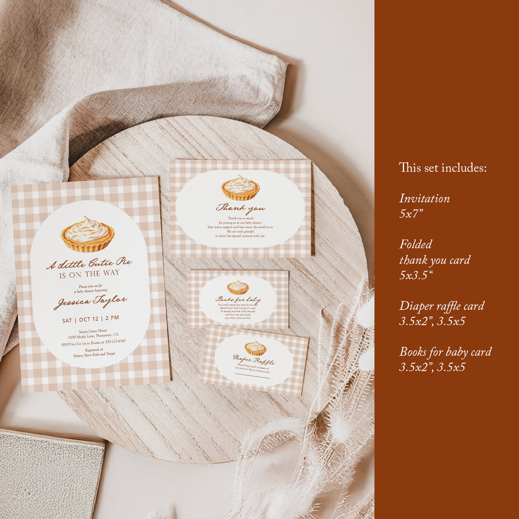 2022 little cutie pie invitation template mini set
