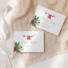 Load image into Gallery viewer, 2029 Winter Baby Shower Invitation Set: Festive Floral Template (Digital Download)
