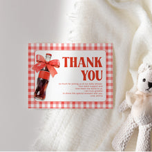 Load image into Gallery viewer, She Is Ready to Pop Baby Shower Invite Red Gingham Bow Mini Set Template 2039
