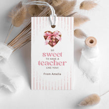Load image into Gallery viewer, 08012 Pink Valentine's Teacher Appreciation Tag, Chocolate Gift Tag, Digital Download
