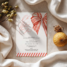 Load image into Gallery viewer, 2033 Oh What Fun Red Bow Winter Christmas Party Invite, Editable Template Digital Download
