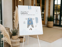 Load image into Gallery viewer, Corjl editable blue 100 day Baek-il welcome sign board 0304
