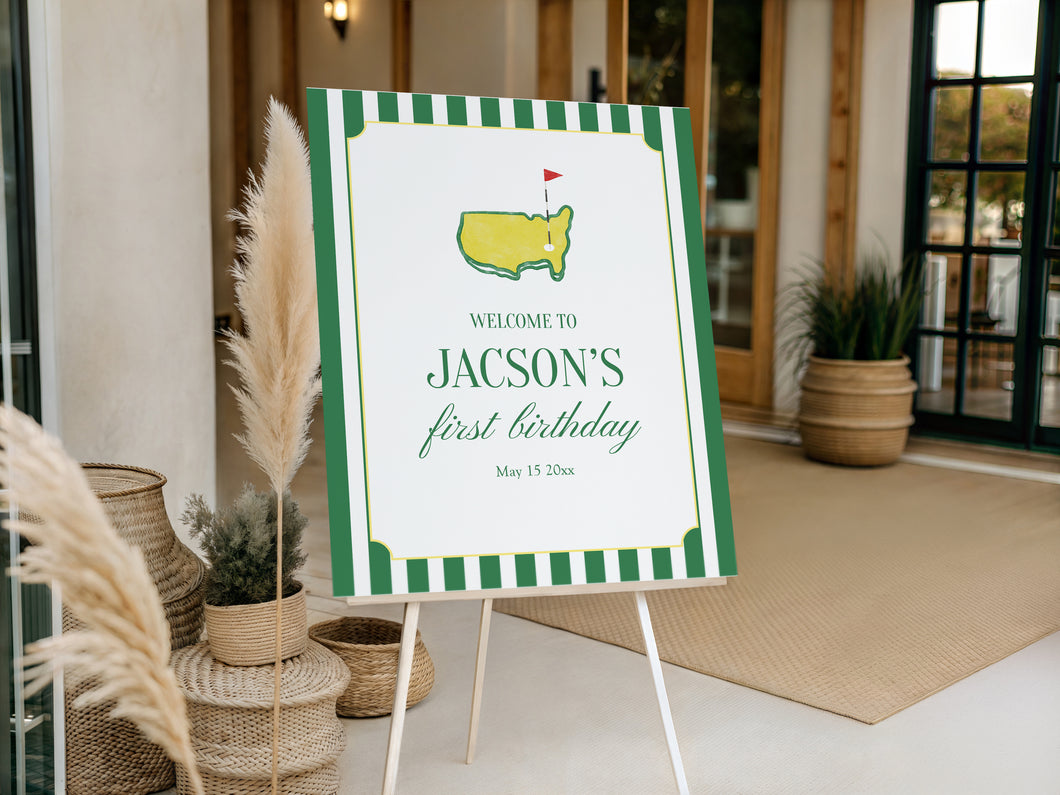 0313 green golf welcome sign template