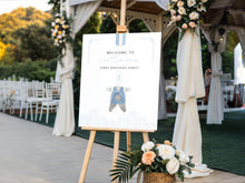 Load image into Gallery viewer, Corjl editable Blue Dol tradition Korean boy 1st birthday welcome sign board 0304
