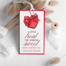 Load image into Gallery viewer, 08012 Red Heart Valentine's Day Favor Tag teamplte, Sweet Treat, Digital Download
