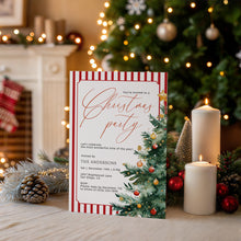 Load image into Gallery viewer, 2033 Christmas Tree Dinner Party Invite, Digital Download, Winter Holiday, Editable Template
