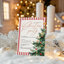 Load image into Gallery viewer, 2033 Christmas Tree Dinner Party Invite, Digital Download, Winter Holiday, Editable Template
