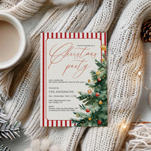 Load image into Gallery viewer, 2033 Christmas Tree Dinner Party Invite, Digital Download, Winter Holiday, Editable Template
