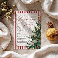 Load image into Gallery viewer, 2033 Christmas Tree Dinner Party Invite, Digital Download, Winter Holiday, Editable Template
