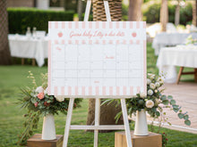Load image into Gallery viewer, Editable peach baby shower baby arrival due date sign template 2010
