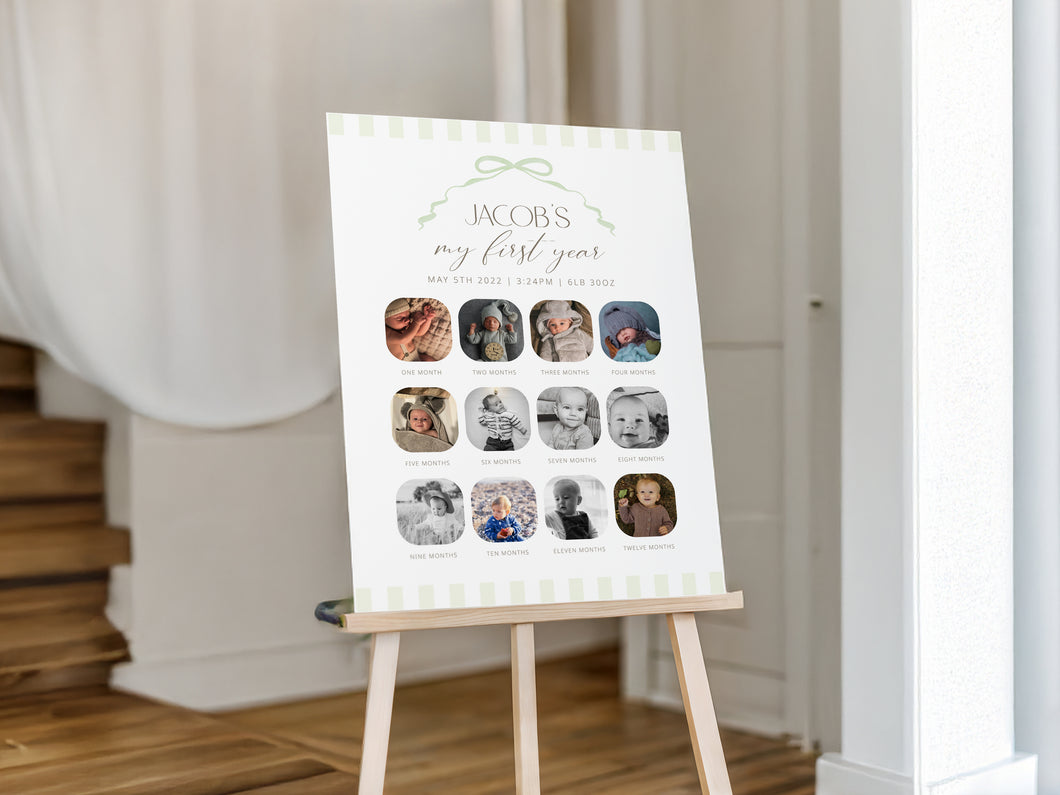 03083 sage green silly goose Photo milestone template