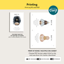 Load image into Gallery viewer, Editable Advent Nativity Christmas bible Cards, Advent Calendar, Christmas Kids Activity Advent Cutouts, Christian scripture flash card
