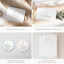 Load image into Gallery viewer, Silly Goose Gender Reveal Bundle Template, Pink Blue Baby Shower Party Decorations, Editable Invite 2011
