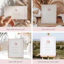 Load image into Gallery viewer, 2019 pink pumpkin baby shower party bundle
