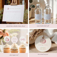 Load image into Gallery viewer, 2019 pink pumpkin baby shower party bundle
