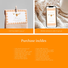 Load image into Gallery viewer, 0208 little pumpkin is on the way fall Halloween baby shower invitation party bundle
