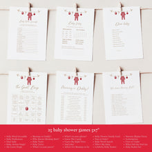 Load image into Gallery viewer, 2029 Christmas Baby Shower Invite Bundle: Festive Decor &amp; Games (Digital Download)
