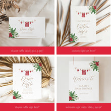 Load image into Gallery viewer, 2029 Christmas Baby Shower Invite Bundle: Printable Holiday Decorations (Digital Download)
